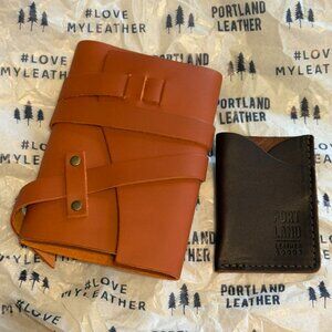NEW Portland Leather Wrap Journal in Clownfish with Minimalist Wallet